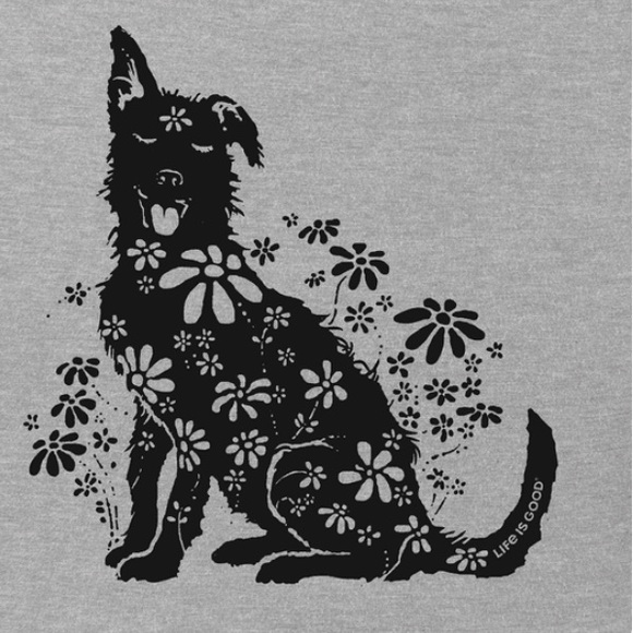 Life Is Good Tops - LIFE IS GOOD “MUTT FLOWER POWER” CRUSHER TEE. SIZE LARGE